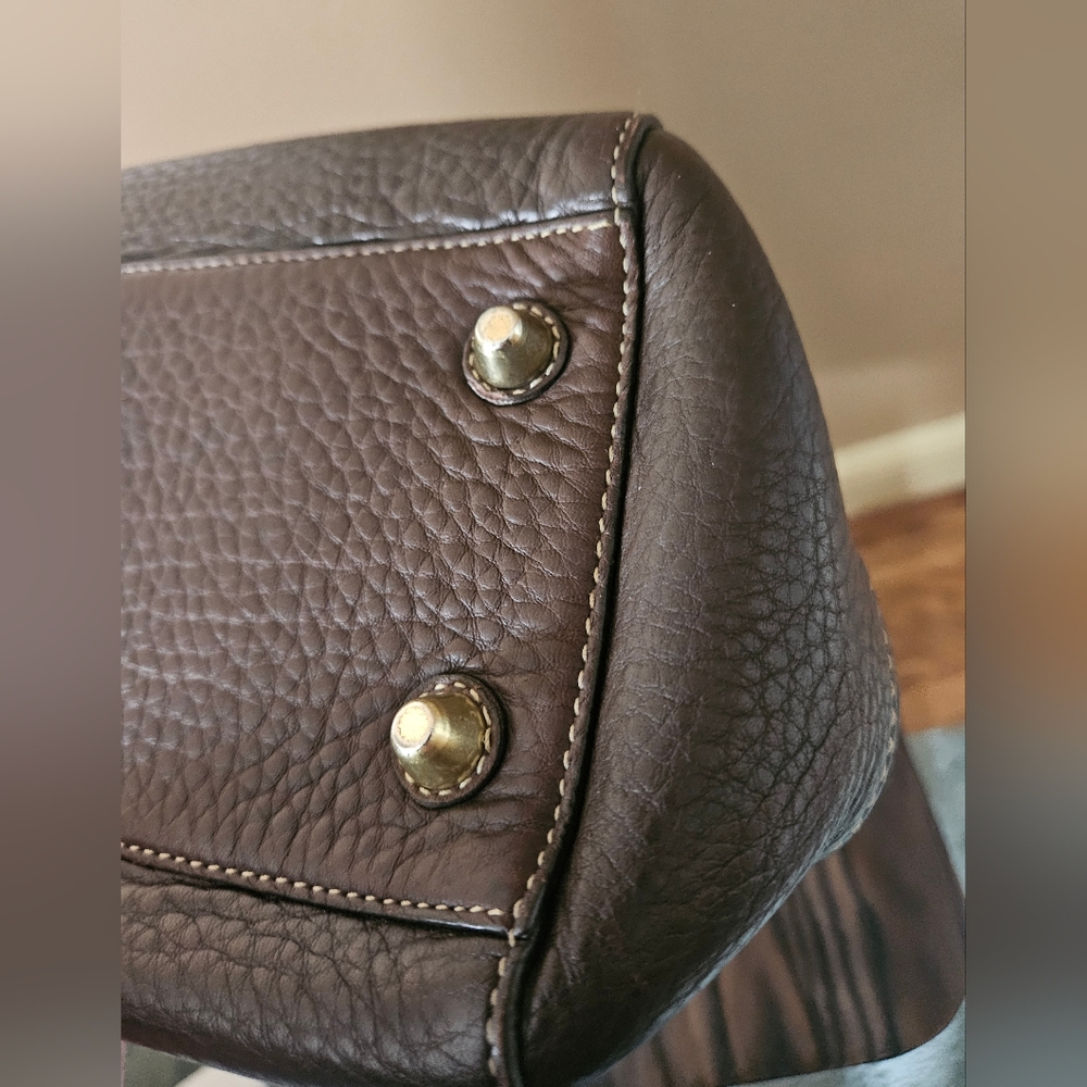 Coach Bag 10214~Hampton~Brown Pebbled Leather Shoulder Bag - Picture 6 of 9